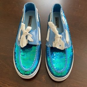 Sperry Blue Sequin Top Sider